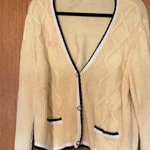 New York & Company Cable Knit Cardigan Sweater